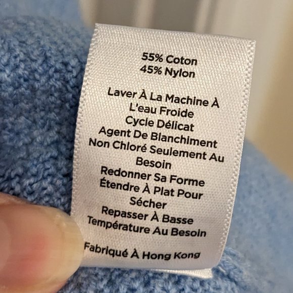 Talbots Textured Knit Open Sweater Jacket Cardigan Light Blue 2XPetite NWT - Picture 9 of 9